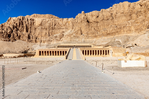 Mortuary Temple of Hatshepsut in the necropolis Deir el-Bahari of Thebes, Egypt, Luxor