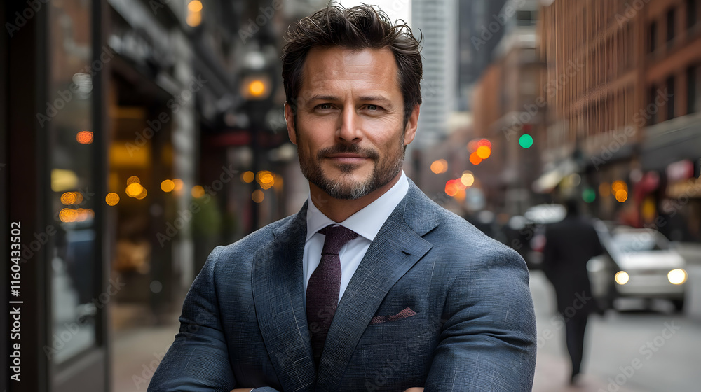 Photo - Businessman in City Urban Street Professional Style Photo - Businessman in City Urban Street Professional Style