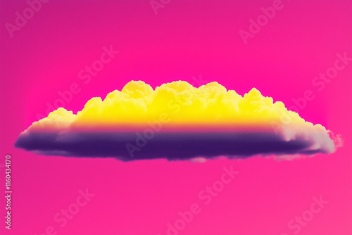 Neon Cloud on Pink Background