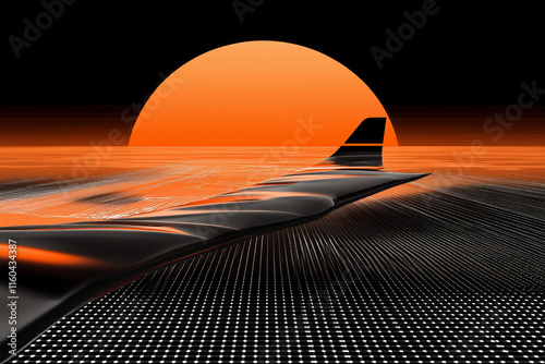 Orange Sunset with Grid