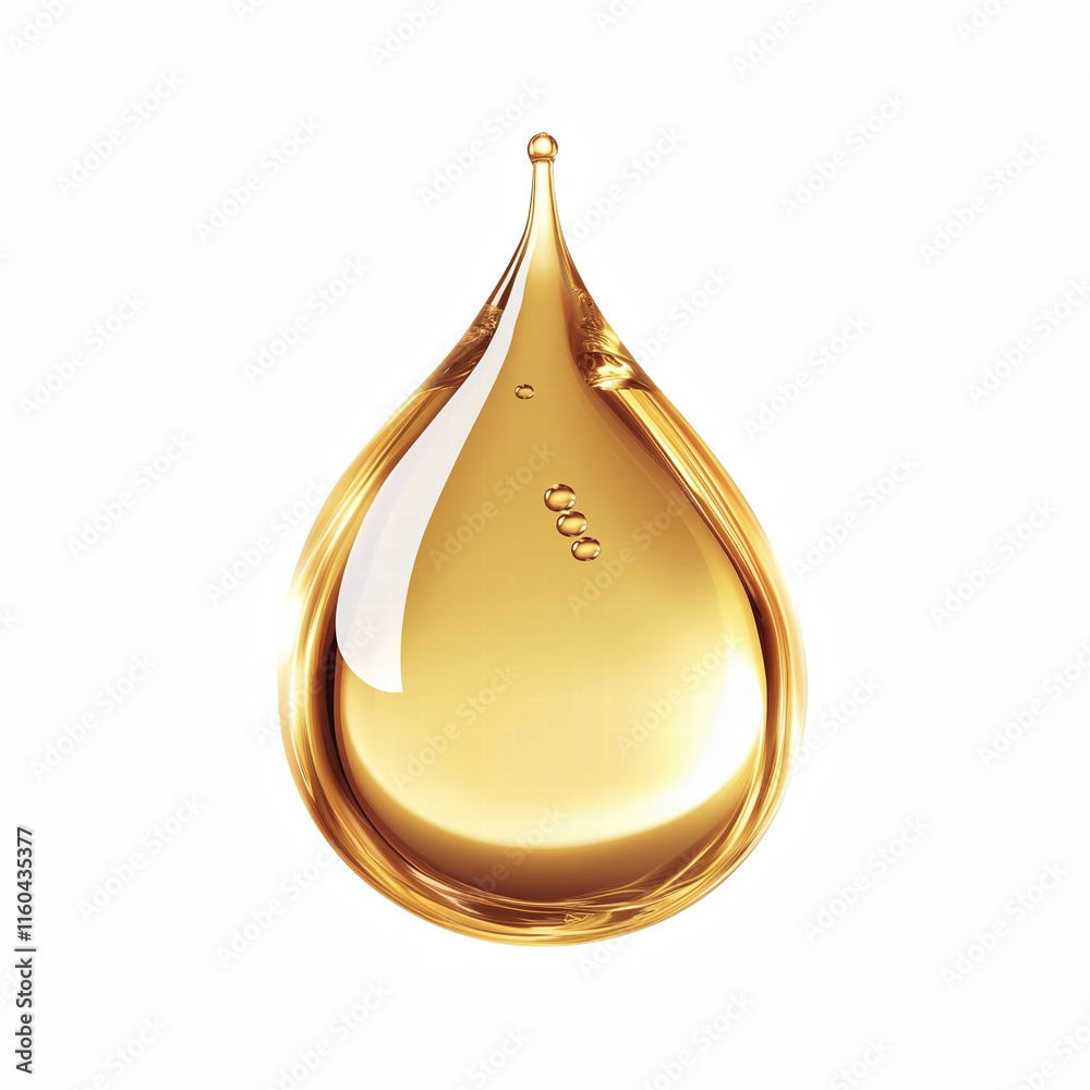 Realistic golden oil droplet isolated on transparent background Generative Ai.
Realistic golden oil droplet isolated on transparent background Generative Ai.