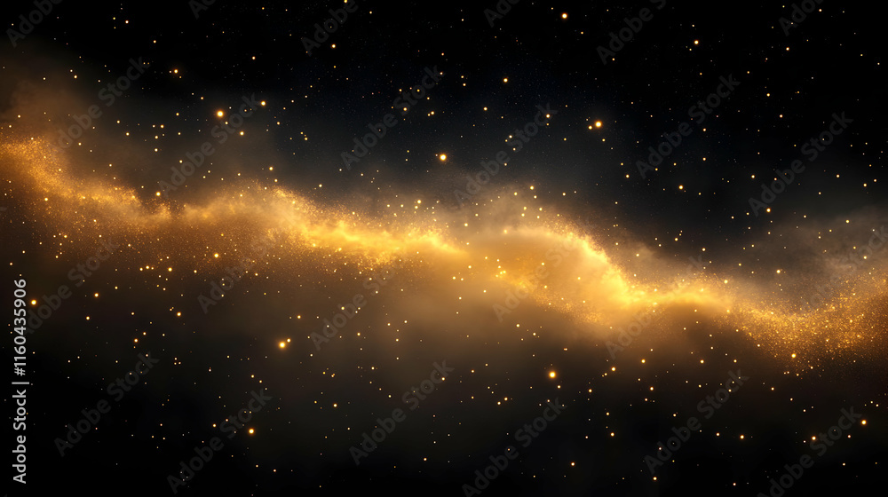 Abstract Background - Golden Galaxy Dust and Stars Abstract Background - Golden Galaxy Dust and Stars