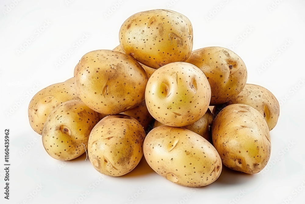 Close up shot of potatoes on white background. Close up shot of potatoes on white background.