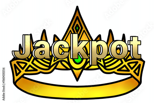 Jackpot text Casino games - slots - game assets - Crown White background 