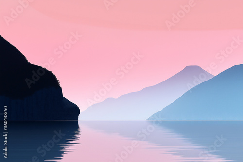 Sunset over Pink Mountains