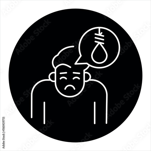 Suicide line color icon Sign for web page