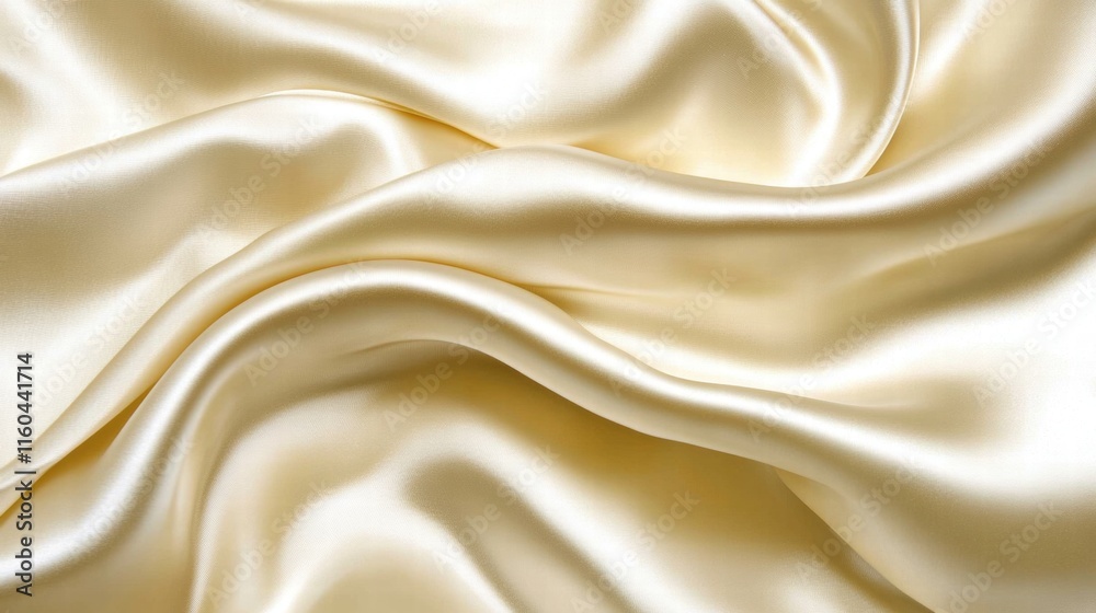 Fototapeta premium Elegant Draped Beige Silk Fabric