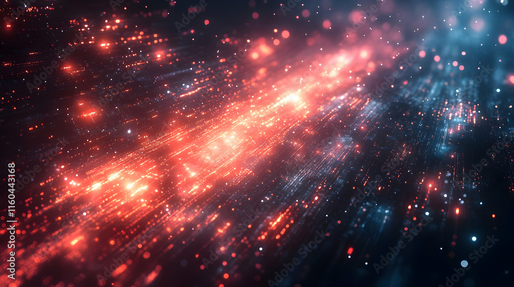 A vibrant display of abstract light particles creating a sense of motion and depth. A vibrant display of abstract light particles creating a sense of motion and depth.