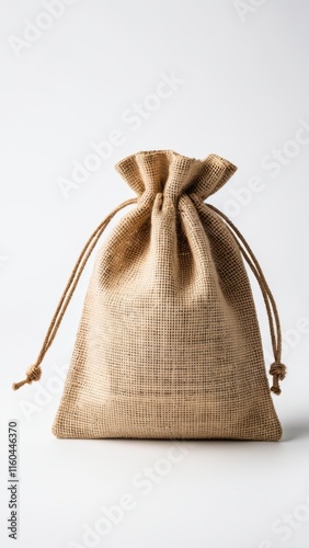 Hemp drawstring bag mockup for eco-friendly packaging or branding designs.