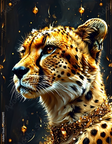 A close-up portrait of a cheetah, showcasing its powerful and graceful features.