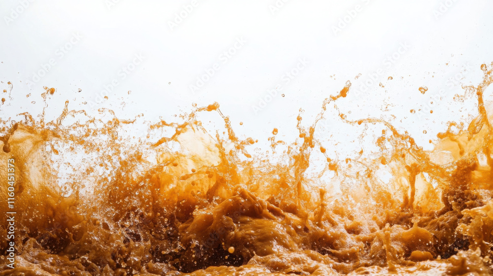 Obraz premium Dynamic waves of muddy water crashing against the shore