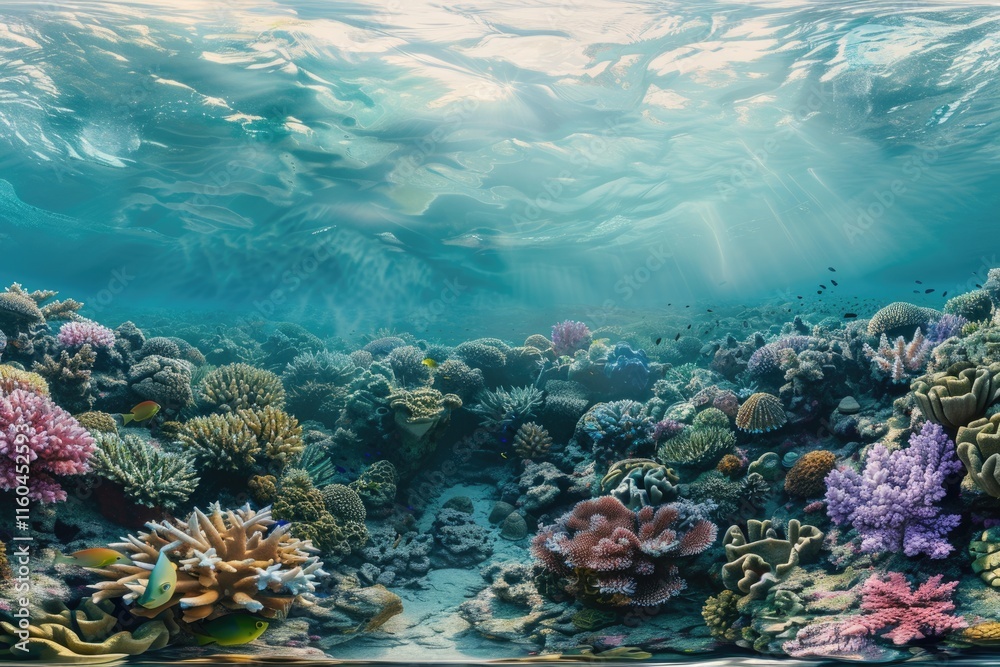 Fototapeta premium Underwater coral reef on the red sea Panorama Underwater coral reef on the red sea