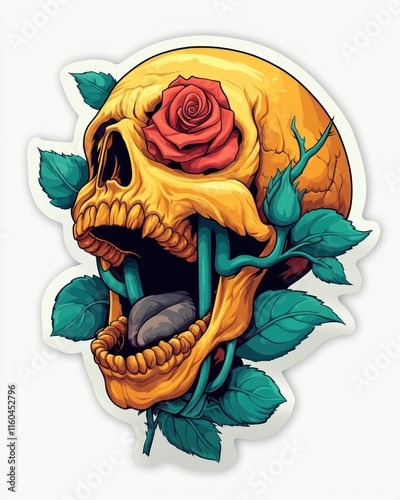 Skull Rose Tattoo Design photo