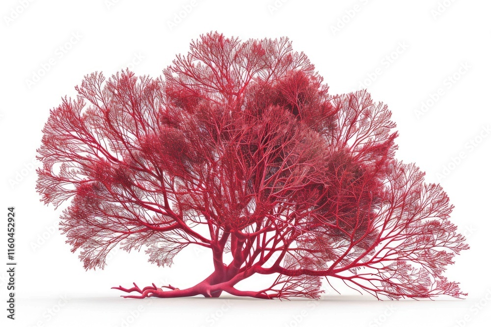 Red Gorgonian or red sea fan coral isolated on white background Red Gorgonian or red sea fan coral isolated on white background