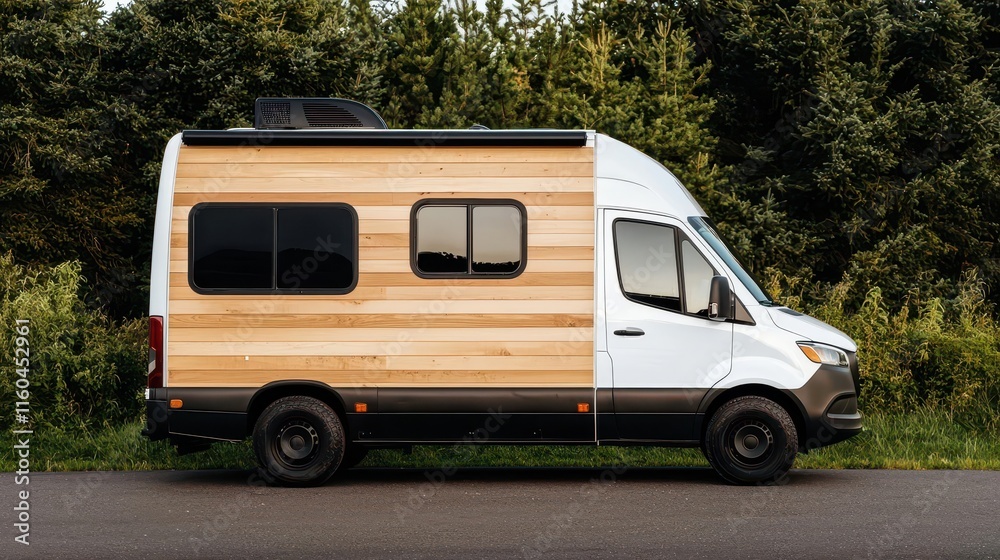 A modern motorhome designed with ecofriendly materials and energyefficient systems