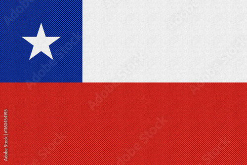 chile The waving Chilean flag, a symbol of national pride with its red, white, and blue colors, flutters in the wind like a patriotic banner photo