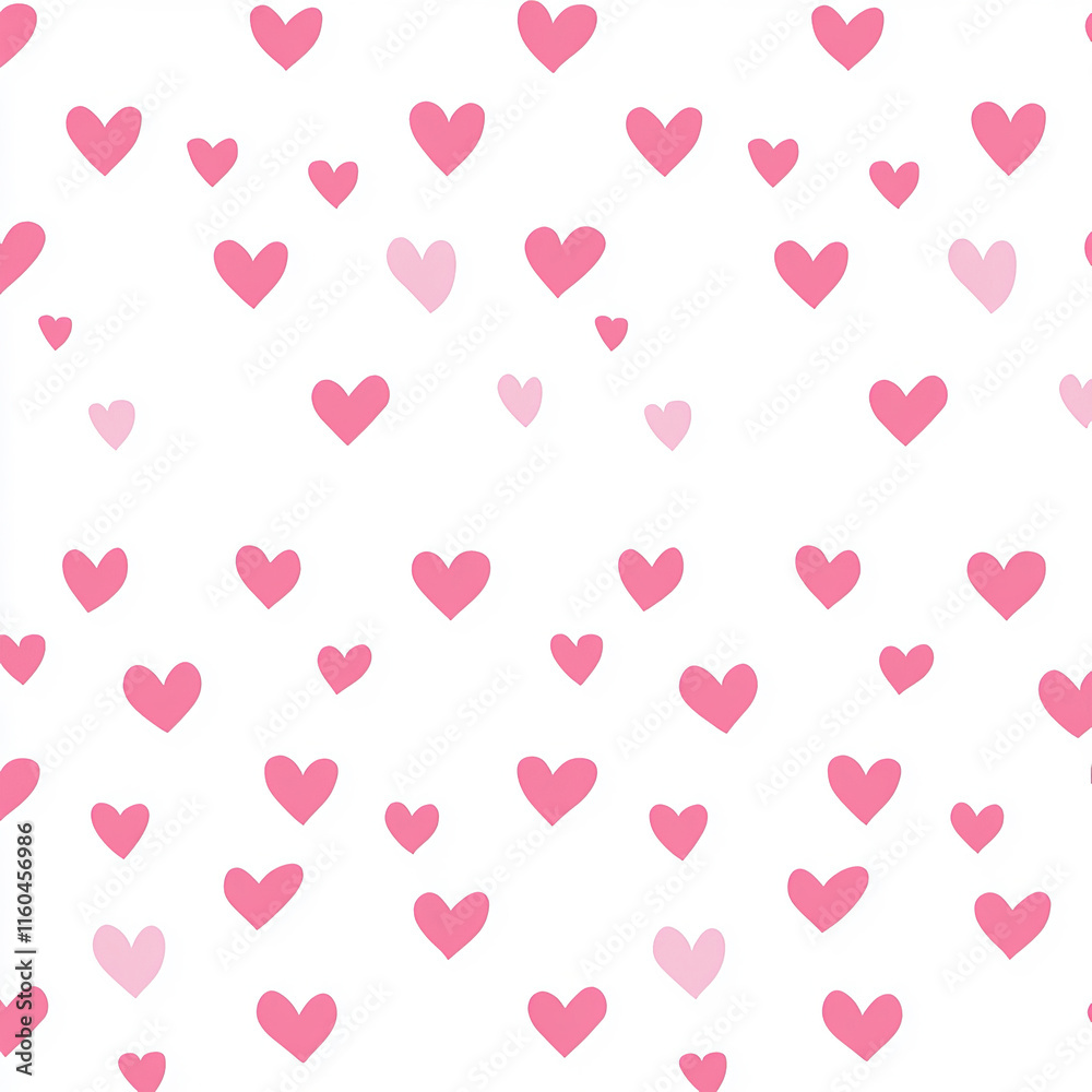 A seamless pattern of tiny pink hearts on a white background. The simple and minimal design evokes warmth and romance. A seamless pattern of tiny pink hearts on a white background. The simple and minimal design evokes warmth and romance.