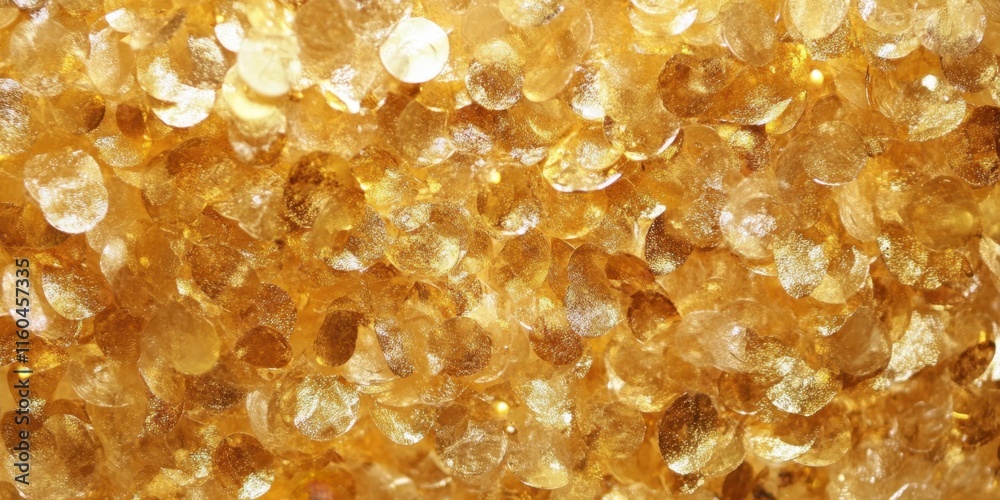 A close-up of shimmering golden crystals, showcasing their unique texture and vibrant hue. A close-up of shimmering golden crystals, showcasing their unique texture and vibrant hue.