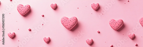 A seamless pattern of tiny hearts in pink tones on a soft pink background. This cute and romantic texture is perfect for Valentine's Day designs.