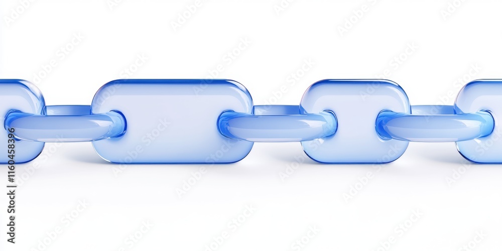 A sleek, blue chain of connected links, symbolizing unity and strength in a minimalist design. A sleek, blue chain of connected links, symbolizing unity and strength in a minimalist design.