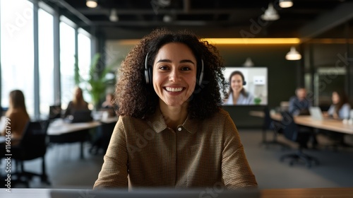 The Woman in Office Headphones