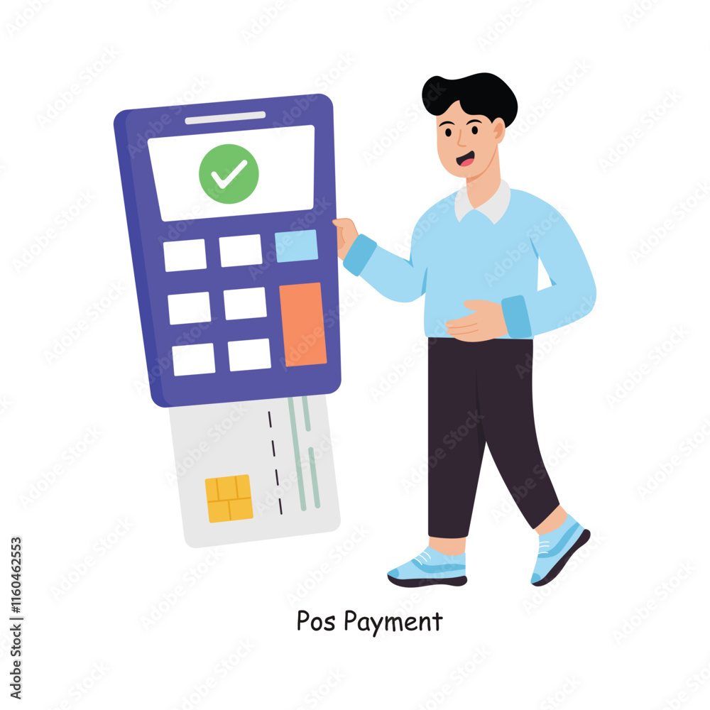 Pos Payment concept vector illustration. Payment Gateway Inflation isolated On white Background.                