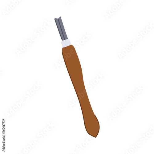 create chisel carving cartoon. shape carve, woodwork project, artist carve create chisel carving sign. isolated symbol vector illustration