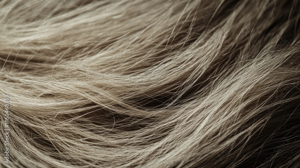 Fototapeta premium Close-up of light brown, wavy hair texture. Ideal for hair care, beauty, and fashion websites.