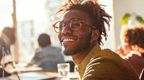The Smiling Man at Work
