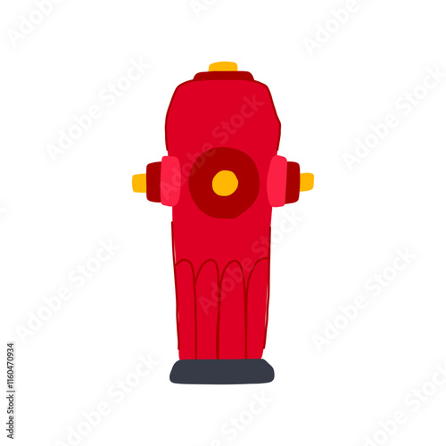 safety fire hydrant cartoon. red emergency, valve metal, street urban safety fire hydrant sign. isolated symbol vector illustration