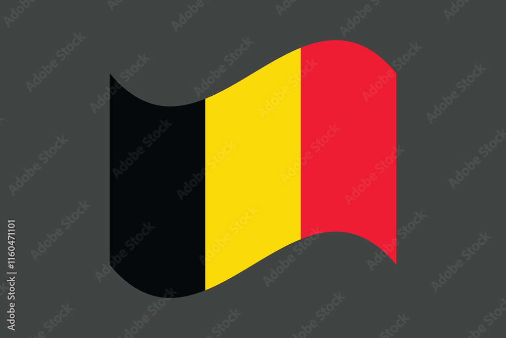 Fototapeta premium Belgium flag, The flag of Belgium, Flag of Belgium national country symbol illustration Vector, Rectangle Belgium flag illustration, Flat vector illustration 