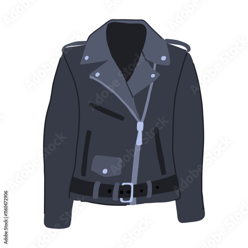 chic leather jacket female cartoon. edgy classic, biker moto, bomber designer chic leather jacket female sign. isolated symbol vector illustration