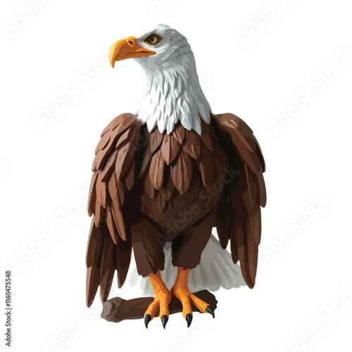 american bald eagle isolated on transparent background cutout