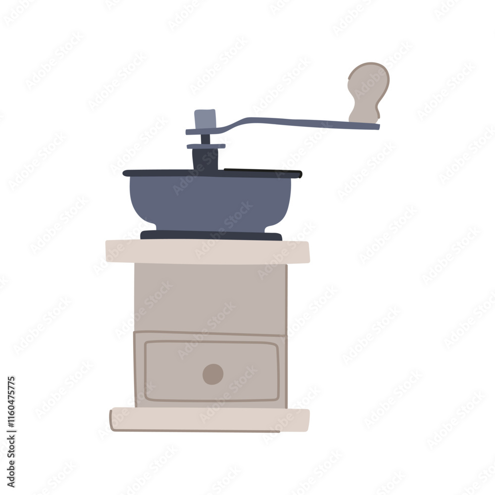 burr manual coffee grinder cartoon. hand ceramic, adjustable vintage, stainless steel burr manual coffee grinder sign. isolated symbol vector illustration burr manual coffee grinder cartoon. hand ceramic, adjustable vintage, stainless steel burr manual coffee grinder sign. isolated symbol vector illustration