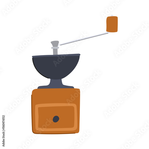 stainless manual coffee grinder cartoon. steel espresso, coarse fine, grind size stainless manual coffee grinder sign. isolated symbol vector illustration