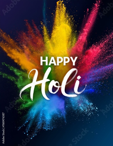 festival of colors, Indian happy holi banner with colors splash background