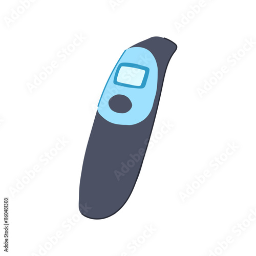 temperature thermometer baby cartoon. infant health, reading child, medical easy temperature thermometer baby sign. isolated symbol vector illustration