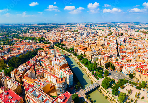 Murcia city aerial panoramic view in Spain photo