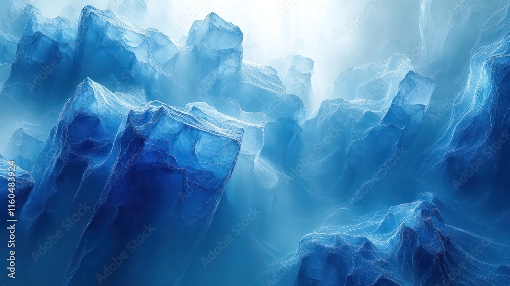 Modern blue abstract with transparency, showcasing subtle layers and an elegant futuristic style Modern blue abstract with transparency, showcasing subtle layers and an elegant futuristic style