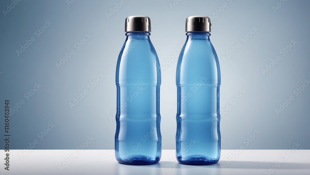 Naklejka premium Isolated Water Bottle: A Generative AI Artwork of Hydration Essentials