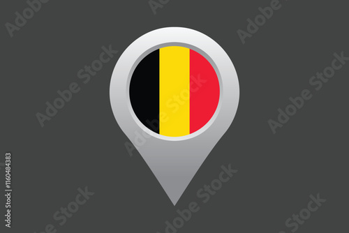Free Download Belgium flag with location sign, Flag of Belgium national country symbol illustration Vector, Rectangle Belgium flag illustration, Flat vector illustration
 - GFXLoad