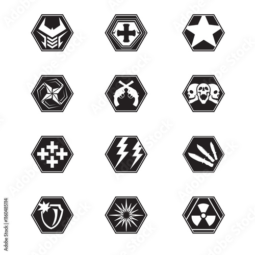 GAME SKILLS ICONS, SKILL ICONS, SHOOTER GAMES, ICON GAME VECTOR, VECTOR SKILLS GAME ICONS