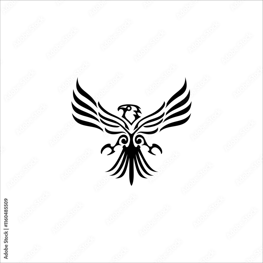 Fototapeta premium Bird illustration with a tribal concept 