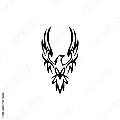Bird concept in black and white style 