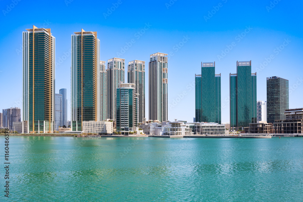 Al Maryah Island skyline panoramic view, Abu Dhabi Al Maryah Island skyline panoramic view, Abu Dhabi
