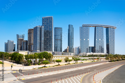 Obraz na płótnie Al Reem Island skyline panoramic view, Abu Dhabi w salonie