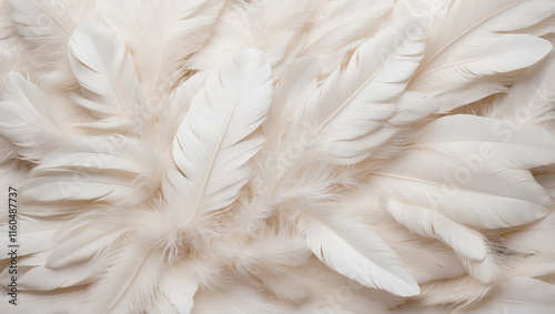 White Feather Background: A Generative AI Artwork of Delicacy