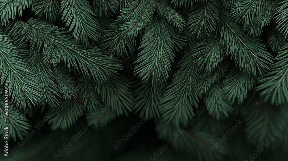 A detailed Christmas banner with a close-up of fluffy fir branches, their natural dark green tones blending harmoniously with soft shadows and hints of frosty highlights. A detailed Christmas banner with a close-up of fluffy fir branches, their natural dark green tones blending harmoniously with soft shadows and hints of frosty highlights.