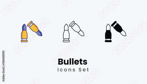 Bullets  Icons thin line and glyph vector icon stock illustration photo