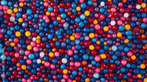 Colorful candy balls background, perfect for sweet treats. Ideal for websites, blogs, and social media, promoting candy or joy.